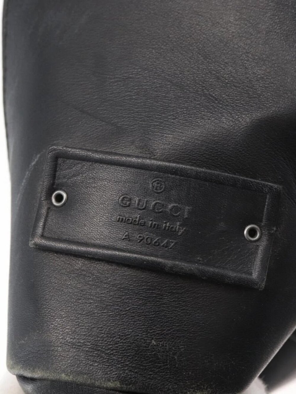 GUCCI Shoulder Bag Leather Black Silver Auth - Picture 8 of 16